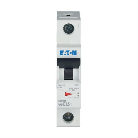 Eaton xEffect FAZ Miniature Circuit Breaker, 1-Pole, 3.5A, Type D, 230V ac AC, 48 V dc DC, 10 kA Breaking Capacity