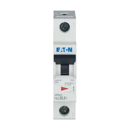 Eaton xEffect FAZ Miniature Circuit Breaker, 1-Pole, 0.5A, Type Z, 230V ac AC, 48 V dc DC, 10 kA Breaking Capacity