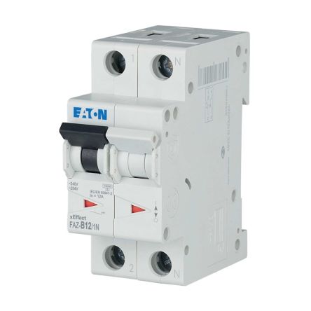 Eaton xEffect FAZ Miniature Circuit Breaker, 1-Pole, 12A, Type B, 230V ac AC, 60 V dc DC, 10 kA Breaking Capacity