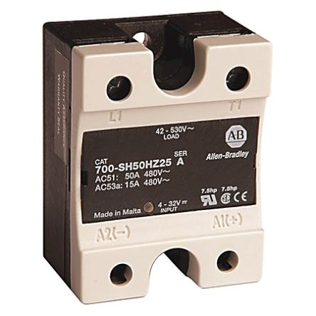 Allen Bradley 700-SH Series Solid State Relay, 75 A Load, DIN Rail, Panel Mount, 480 V ac/dc Load, 32V ac/dc Control