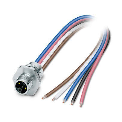 Phoenix Contact Circular Connector, 5 Contacts, Front, Front, M12 Connector, Plug, Male, IP65, IP67, SACC Series