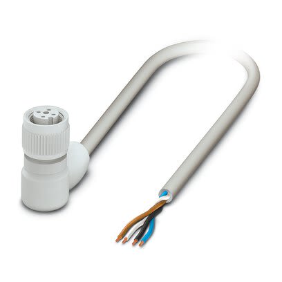 Phoenix Contact Free Cable End, Free Cable End to Female 4 way Angled Socket M12, Angled Socket M12 Actuator/Sensor
