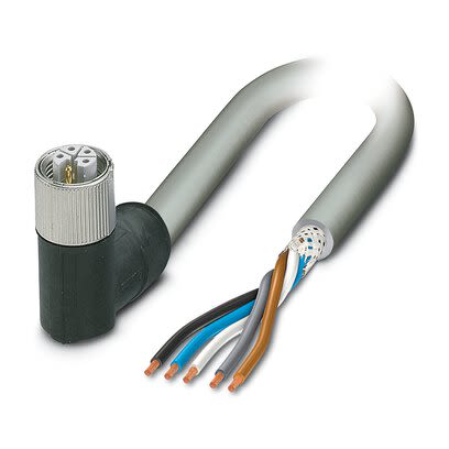 Phoenix Contact 14147, 1.5 m 5 Core Power Cable, Grey Polyurethane 80 °C