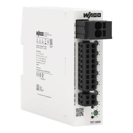 WAGO 1 to 10 A 787 Electronic Circuit Breaker 10A 24V, 8 channels, DIN Rail