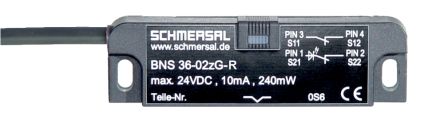 Schmersal BNS 36 Series Magnetic Safety Switch, Fibreglass Reinforced Thermoplastic Housing, 75V dc, 3 NC, 1 m Cable