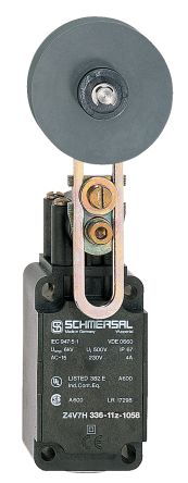Schmersal Z4V7H Series Roller Lever Switch, 1 NO/1 NC, IP65, IP67, Plastic Housing, 230V ac