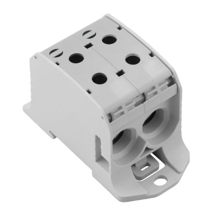 Weidmüller 2502700000 WPD Series Feed Through Terminal Block Light Grey, 10mm², 95 mm², 1-Level, Screw, IECEx/ATEX