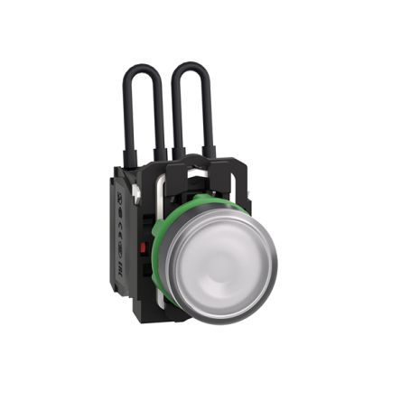 Schneider Electric, XB5A, Screw White LED Pilot Light, 22.5 mm Cutout, IP66, IP69K, IP69, IP67, Round, 24V