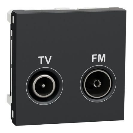 Schneider Electric Anthracite Male/Female TV Aerial Connector, Flush