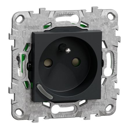 Schneider Electric NU55 Anthracite Plug Socket, 16A