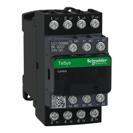 Schneider Electric TeSys D Contactor, 440V Coil, 4-Pole, 20 A, 4 W 220V, 2 NC/2 NO, 24V