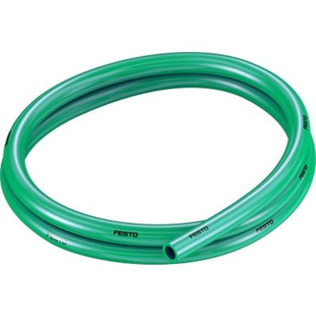 Festo Thermoplastic Elastomer, Hose Pipe, 8 mm ID, 12 mm OD, Green