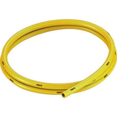 Festo Thermoplastic Elastomer, Hose Pipe, 5.7 mm ID, 8 mm OD, Yellow