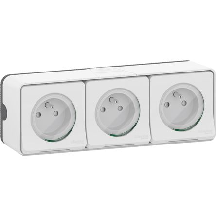 Schneider Electric Mureva Styl Black, White Plug Socket, 16A Indoor & Outdoor