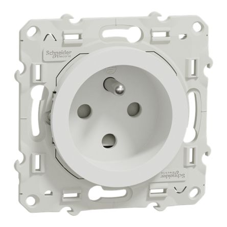 Schneider Electric Odace 2011 White Plug Socket, 16A, French 2P
