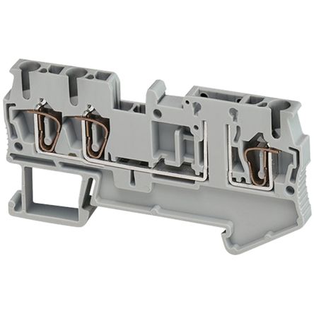 Schneider Electric NSYTRR23TB NSY Series DIN Rail Terminal Block Grey, 4mm², Spring Terminal