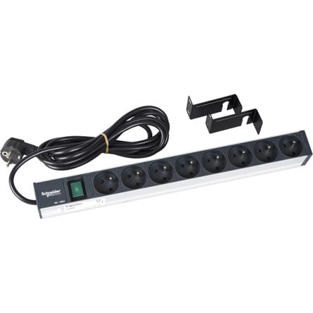Schneider Electric 8 Socket Type E Extension Socket Power Panel, 230V ac