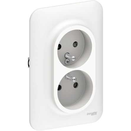 Schneider Electric Ovalis White Plug Socket, 16A, French 2P