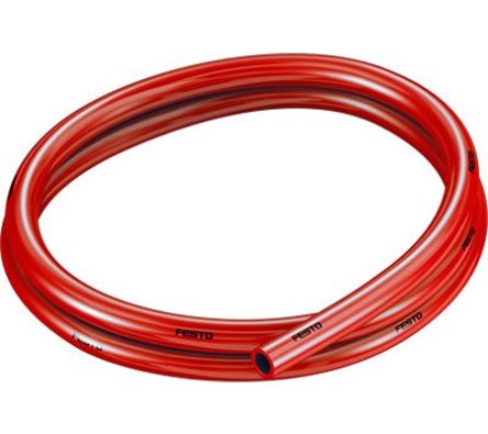 Festo Thermoplastic Elastomer, Hose Pipe, 8 mm ID, 12 mm OD, Red