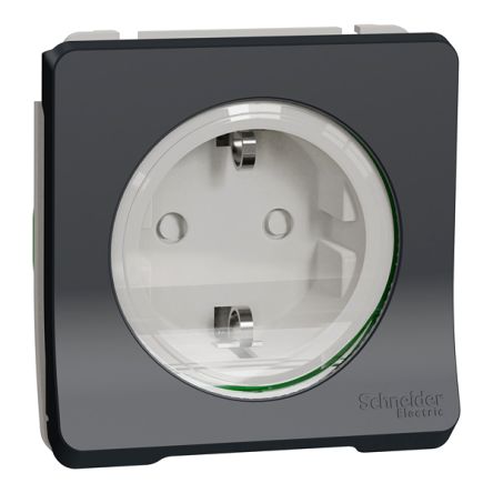 Schneider Electric Mureva Styl White, Black Plug Socket, 16A Indoor & Outdoor