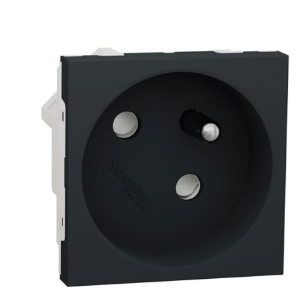 Schneider Electric New Unica Black, White Plug Socket, 16A, CEE 7/5