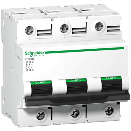 Schneider Electric Acti9 Acti9 C120 Electronic Circuit Breaker 63A 500V, Clip-on Type B
