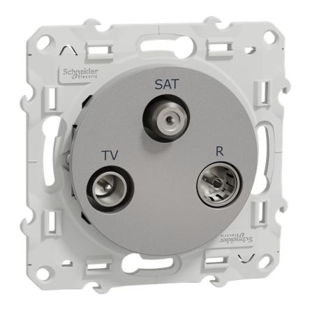 Schneider Electric Odace 2011 White, Grey Plug Socket, 350mA