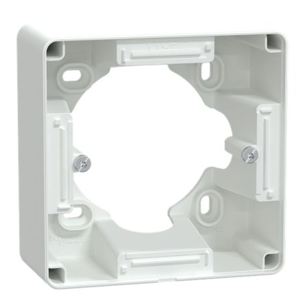 Schneider Electric Ovalis White Mast Thermoplastic Back Box Mounting Frame, IP21D, Surface Mount, 1 Gangs 89 mm 89mm 44