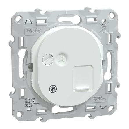 Schneider Electric Ovalis C Series RJ45 Socket Female, Flush, Cat6a STP Shield Straight 1 Port 8 Way