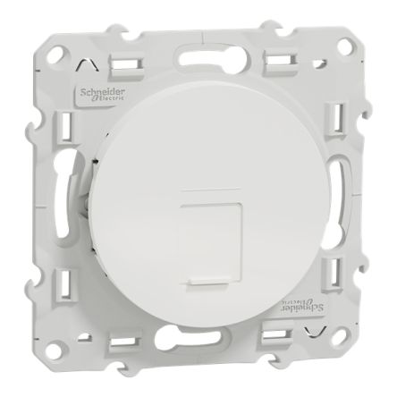 Schneider Electric RJ45 White Male 1 Outlet Socket, Flush