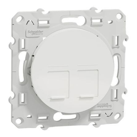 Schneider Electric RJ45 White Male 2 Outlet Socket, Flush