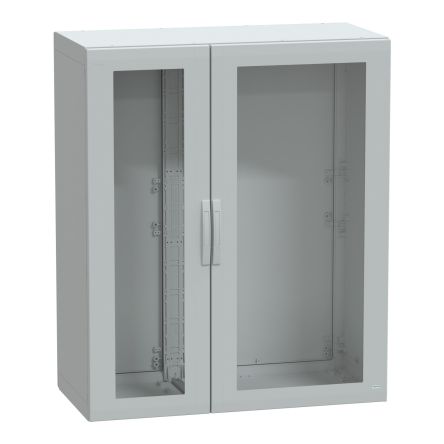 Schneider Electric PanelSeT Series Fibreglass Double Reinforced Polyester 2-Door Floor Standing Enclosure, Transparent