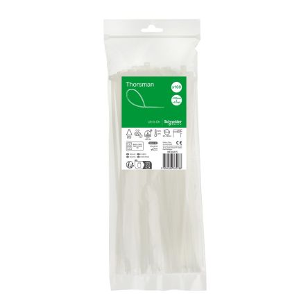 Schneider Electric Cable Tie, Cable Tie, 250 mm x 4.8mm, Clear Polyamide 66