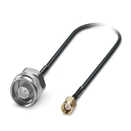 Phoenix Contact N Type Series, 500 mm, SMA Coaxial Coaxial Cable 50 Ω, Black, Terminated