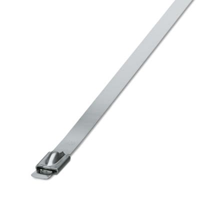 Phoenix Contact Cable Tie, Steel Strip, 360 mm x 4.8mm, Silver Stainless Steel