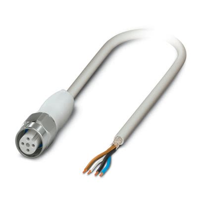 Phoenix Contact 4 way M12, Straight to Female 4 way Straight Actuator/Sensor Cable, 2 m