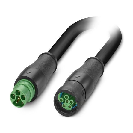 Phoenix Contact, 300 mm 6 Core Power Cable, Black Polyurethane 80 °C