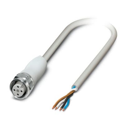 Phoenix Contact 4 way Free Cable End to Female 4 way M12, Straight Sensor Actuator Cable, 5 m