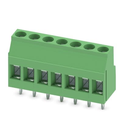 Phoenix Contact MKDS Series PCB Terminal Block, 7-Contact, 5 mm Pitch, Wave Soldering Mount, 1 Row