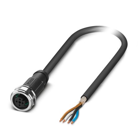 Phoenix Contact 4 way Free Cable End to Female 4 way M12, Straight Sensor Actuator Cable, 10 m