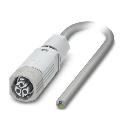 Phoenix Contact Female 3 way Straight to 3 way Free Cable End Cable, 1 m