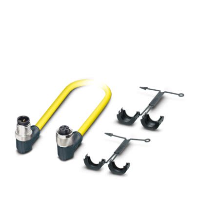 Phoenix Contact Male 5 way Right Angle to Female 5 way M12 Actuator/Sensor Cable, 500 mm