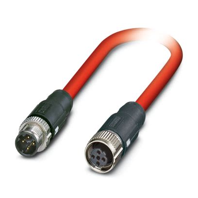 Phoenix Contact M12, 5 m Cat5 Cable, Red Screened Polyvinyl Chloride Sheath