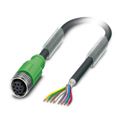 Phoenix Contact 8 way Free Cable End to Female 8 way M12, Straight Sensor Actuator Cable, 30 m