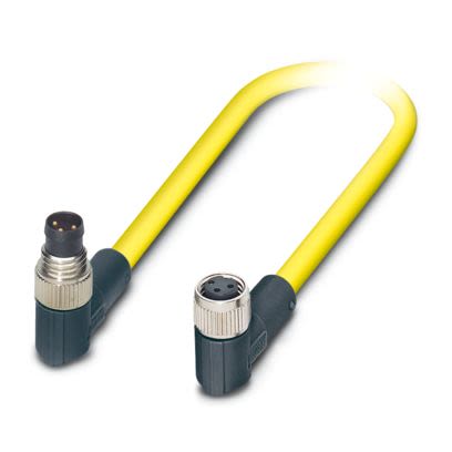 Phoenix Contact Male 3 way Right Angle to Female 3 way M8 Sensor Actuator Cable, 500 mm