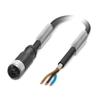Phoenix Contact Female 3 way Free Cable End to Female 3 way M12, Straight Sensor Actuator Cable, 10 m
