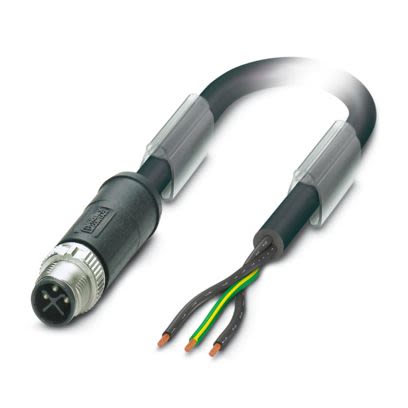 Phoenix Contact Male 3 way M12, Straight to Female 3 way Free Cable End Power Cable, 5 m