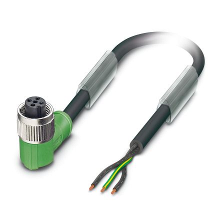Phoenix Contact Female 3 way Free Cable End to 3 way M12, Straight Sensor Actuator Cable, 5 m
