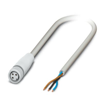 Phoenix Contact 3 way Free Cable End to Female 3 way M8, Straight Sensor Actuator Cable, 1.5 m