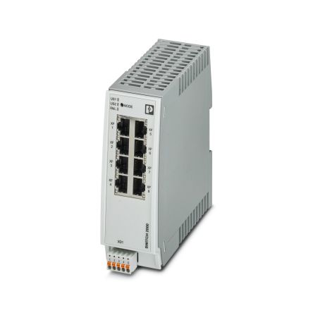 Phoenix Contact FL SWITCH Series DIN Rail Ethernet Switch, 8, 100Mbps Transmission, 24 V